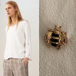 Maje Loust Metal Bee Embellished Top